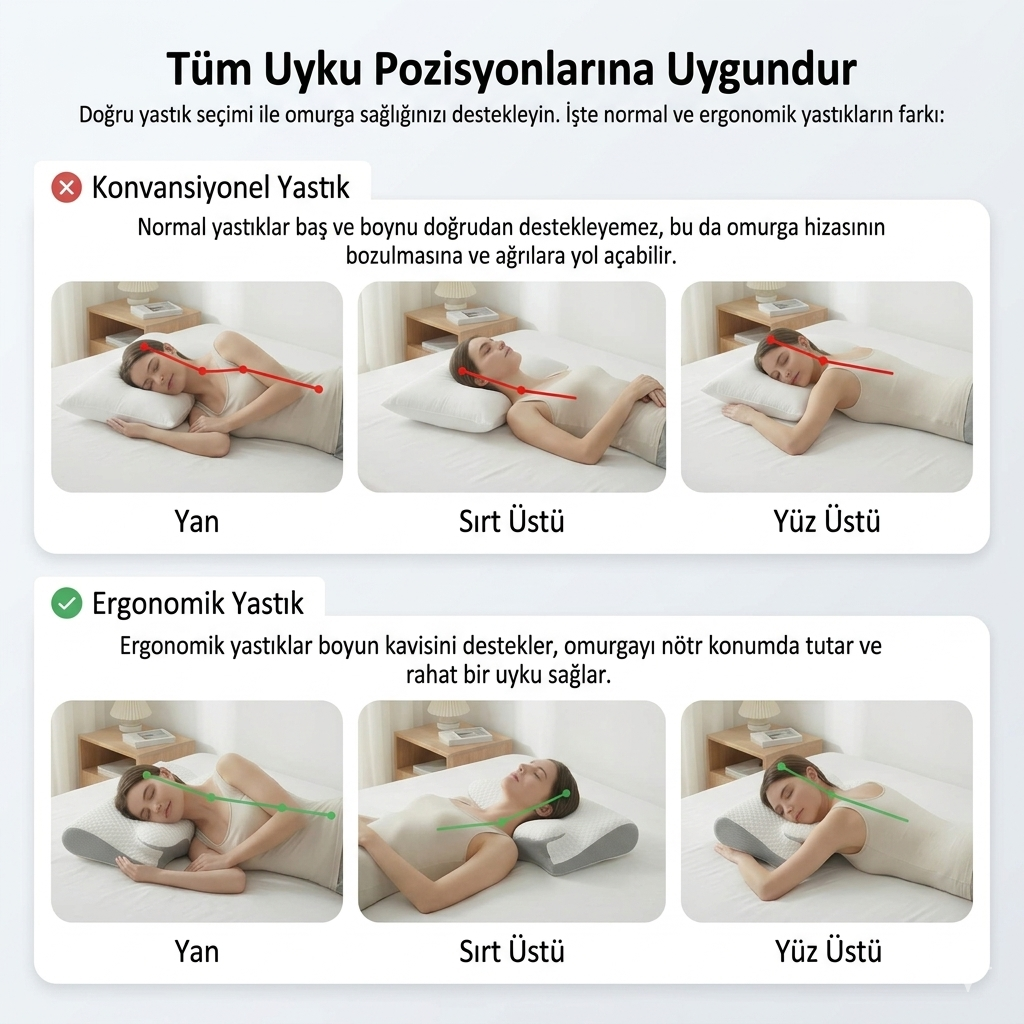 Ortopedik Visco Yastık | Boyun & Omuz Desteği
