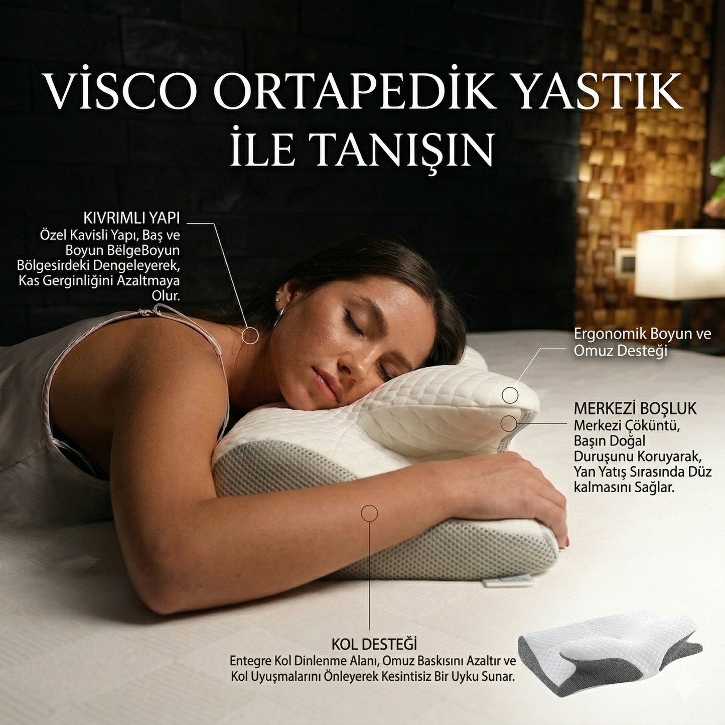 Ortopedik Visco Yastık | Boyun & Omuz Desteği